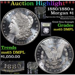 ***Auction Highlight*** 1880/1880-s Morgan Dollar $1 Graded GEM Unc DMPL By USCG (fc)