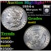 Image 1 : ***Auction Highlight*** 1884-s Morgan Dollar $1 Graded Select Unc By USCG (fc)
