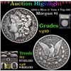 Image 1 : ***Auction Highlight*** 1896-o Mico 'o' Vam 4 Top 100 Morgan Dollar $1 Graded vg+ By USCG (fc)