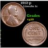 Image 1 : 1912-p Lincoln Cent 1c Grades vg+