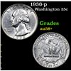 Image 1 : 1936-p Washington Quarter 25c Grades Choice AU/BU Slider+