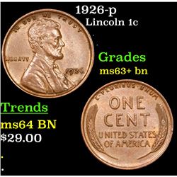 1926-p Lincoln Cent 1c Grades Select+ Unc BN