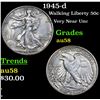 Image 1 : 1945-d Walking Liberty Half Dollar 50c Grades Choice AU/BU Slider