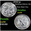 Image 1 : 1942-p Walking Liberty Half Dollar 50c Grades Choice AU/BU Slider