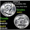 Image 1 : 1958-p Franklin Half Dollar 50c Grades Choice+ Unc