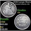 Image 1 : 1838 Large Stars Seated Liberty Dime 10c Grades f+