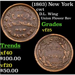 (1863) New York Civil War Token 1c Grades vf+