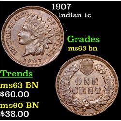 1907 Indian Cent 1c Grades Select Unc BN