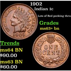 1902 Indian Cent 1c Grades Select+ Unc BN
