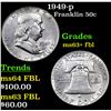 Image 1 : 1949-p Franklin Half Dollar 50c Grades Select Unc+ FBL