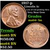 Image 1 : 1917-p Lincoln Cent 1c Grades Choice+ Unc BN