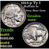 Image 1 : 1913-p Ty I Buffalo Nickel 5c Grades Choice+ Unc