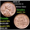 Image 1 : 1931-d Lincoln Cent 1c Grades Select+ Unc BN