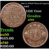 Image 1 : 1863 I.j. KNAP Wines & Liquors  Civil War Token 1c Grades xf+