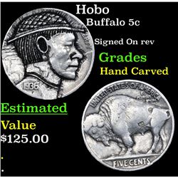 Hobo Buffalo Nickel 5c Grades Hand Carved