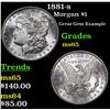 Image 1 : 1881-s Morgan Dollar $1 Grades GEM Unc
