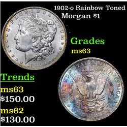 1902-o Rainbow Toned Morgan Dollar $1 Grades Select Unc
