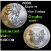 Image 1 : 2008 Silver Eagle Dollar $1 Grades Gem++ Unc