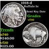 Image 1 : 1918-d Buffalo Nickel 5c Grades vf++