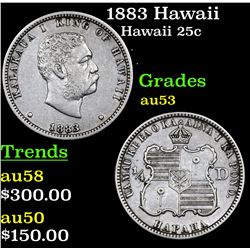 1883 Hawaii Hawaii Quarter 25c Grades Select AU