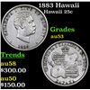 Image 1 : 1883 Hawaii Hawaii Quarter 25c Grades Select AU