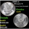 Image 1 : 1885-o Morgan Dollar $1 Grades GEM Unc