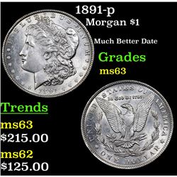 1891-p Morgan Dollar $1 Grades Select Unc