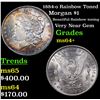 Image 1 : 1884-o Rainbow Toned Morgan Dollar $1 Grades Choice+ Unc