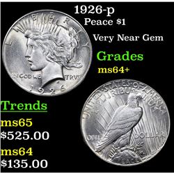 1926-p Peace Dollar $1 Grades Choice+ Unc