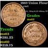 Image 1 : 1863 Union Flour Civil War Token 1c Grades Select Unc