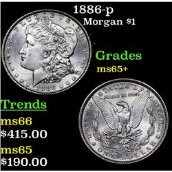 1886-p Morgan Dollar $1 Grades GEM+ Unc