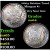 Image 1 : 1896-p Rainbow Toned Morgan Dollar $1 Grades Choice+ Unc