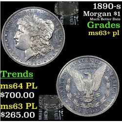 1890-s Morgan Dollar $1 Grades Select Unc+ PL