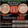 Image 1 : Mixed small cents 1c orig shotgun roll, 1919-d Wheat Cent, 1899 Indian Cent other end