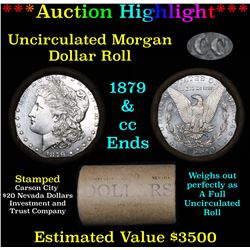 ***Auction Highlight*** 1879 & CC Uncirculated Morgan Dollar Shotgun Roll (fc)