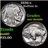Image 1 : 1936-s Buffalo Nickel 5c Grades Unc Details
