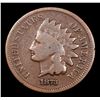 Image 2 : 1873 closed 3 Indian Cent 1c Grades f+