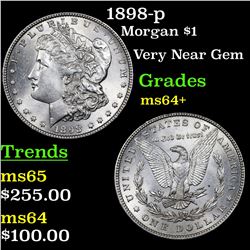 1898-p Morgan Dollar $1 Grades Choice+ Unc