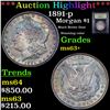 Image 1 : ***Auction Highlight*** 1891-p Morgan Dollar $1 Graded Select+ Unc By USCG (fc)