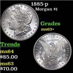 1885-p Morgan Dollar $1 Grades Select+ Unc