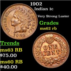 1902 Indian Cent 1c Grades Select Unc RB