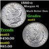 Image 1 : 1880-o Morgan Dollar $1 Grades Select Unc
