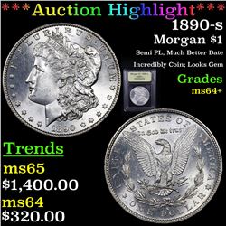 ***Auction Highlight*** 1890-s Morgan Dollar $1 Graded Choice+ Unc By USCG (fc)