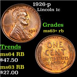 1926-p Lincoln Cent 1c Grades Select+ Unc RB