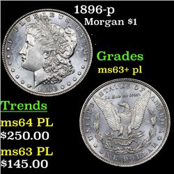 1896-p Morgan Dollar $1 Grades Select Unc+ PL