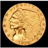 Image 2 : ***Auction Highlight*** 1926-p Gold Indian Quarter Eagle $2 1/2 Graded Select Unc By USCG (fc)