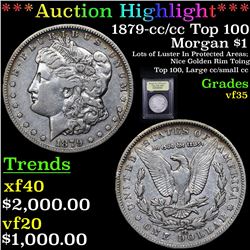 ***Auction Highlight*** 1879-cc/cc Top 100 Morgan Dollar $1 Graded vf++ By USCG (fc)
