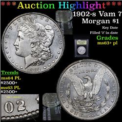 ***Auction Highlight*** 1902-s Vam 7 Morgan Dollar $1 Graded Select Unc+ PL By USCG (fc)