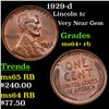 Image 1 : 1929-d Lincoln Cent 1c Grades Choice+ Unc RB