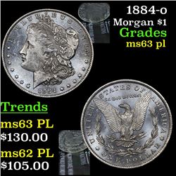 1884-o Morgan Dollar $1 Grades Select Unc PL